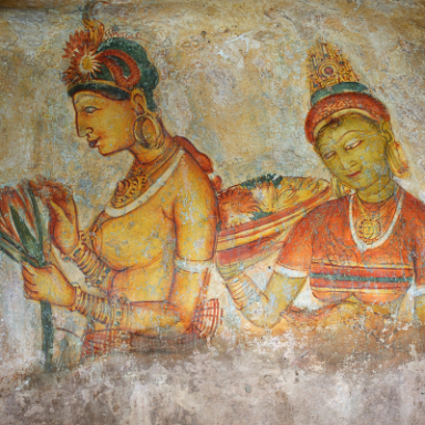Uralte Wandmalereien Sri Lanka